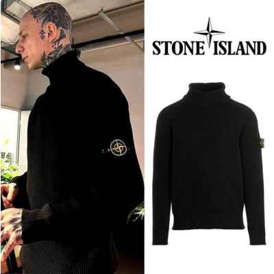 스* 패치 커플 울니트 터틀넥