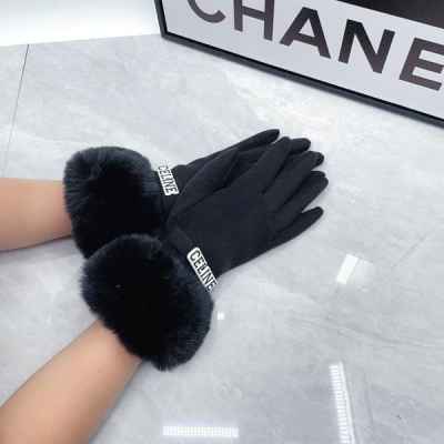 셀** 라쿤 로고 스웨이드 장갑