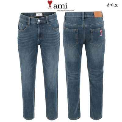 아* 융기모 인디고 히든밴딩 슬림팬츠