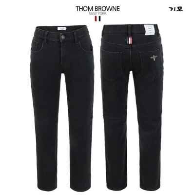 톰* 융기모 올블랙 히든밴딩 슬림팬츠