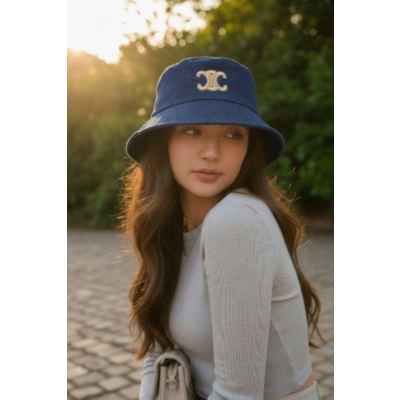 셀** 트리옹프 아플리케 데님 버킷햇 수입