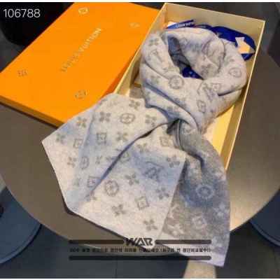 루* 모노그램 하프패턴 그레이 머플러