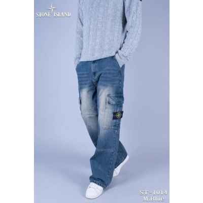 스* 워싱 핀턱 카고 와이드 데님 팬츠