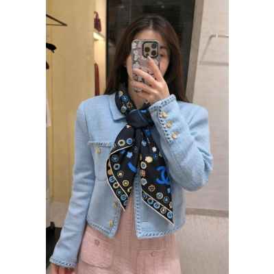 샤* 플라워 실크 스카프