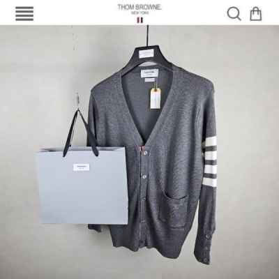 톰* 사선 캐시미어 가디건 진그레이