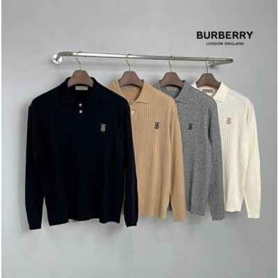 버** BT로고자수 카라 긴팔 니트